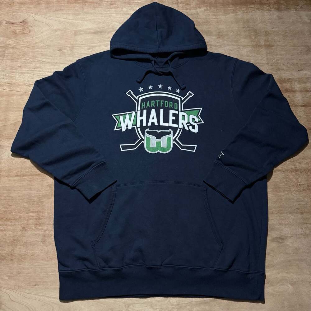 Starter Black Label Hartford Whalers Pullover Hoodie Navy XXL